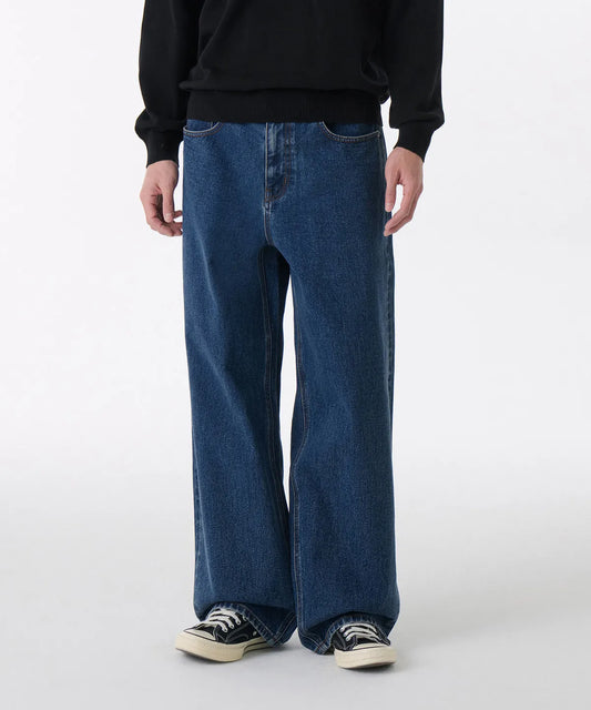 Big Wide Denim Pants [Medium Indigo]