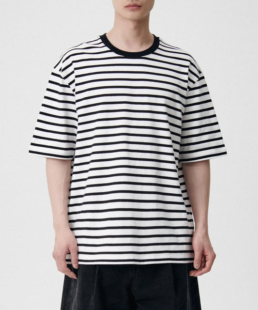 Breton Stripe Relaxed T-shirt [White&Black]